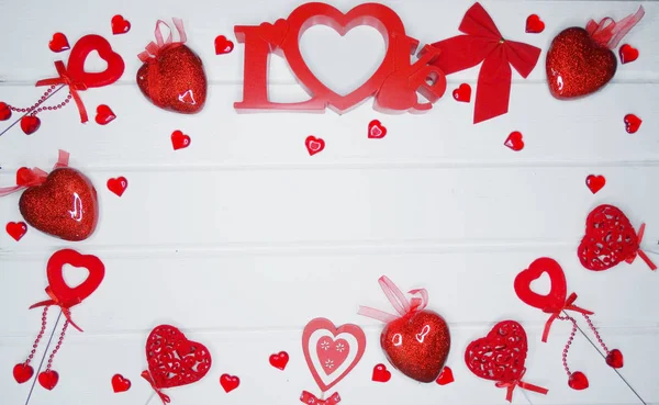 Harten decor voorliefde valentine's Day gift — Stockfoto