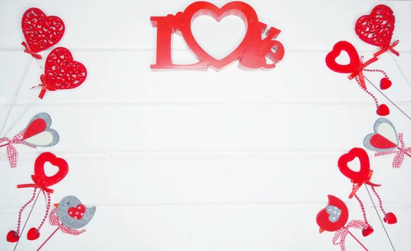 Harten decor voorliefde valentine's Day gift — Stockfoto