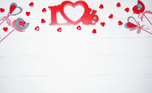 Harten decor voorliefde valentine's Day gift — Stockfoto