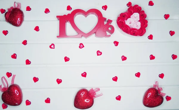 Coeur décor pour l'amour cadeau de Saint-Valentin — Photo