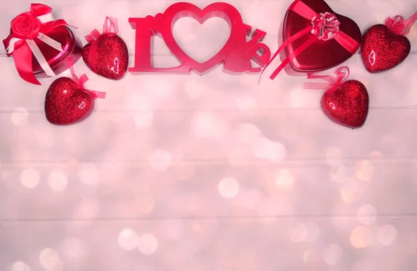 Подарочная коробка сердца декор для любви День Святого Валентина подарок — стоковое фото