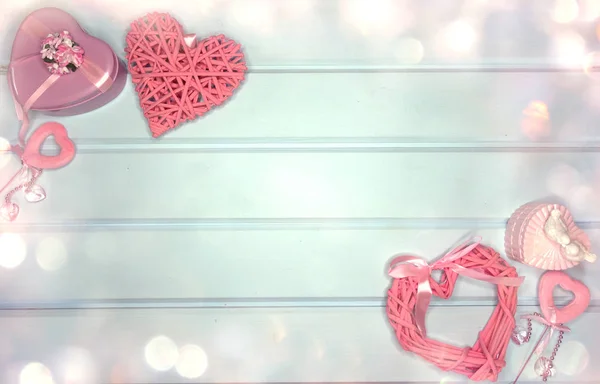 Gift Box harten decor voorliefde valentine's Day gift — Stockfoto