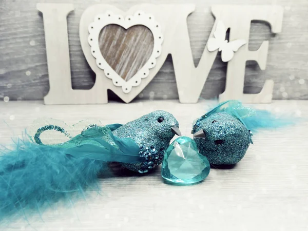 Пара птахів декор для любові подарунок на день Святого Валентина — стокове фото