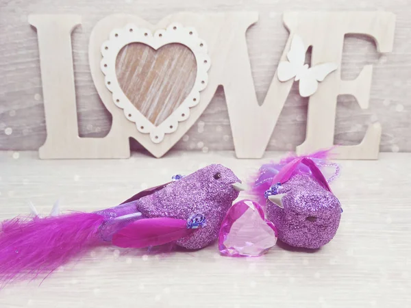 Пара птахів декор для любові подарунок на день Святого Валентина — стокове фото