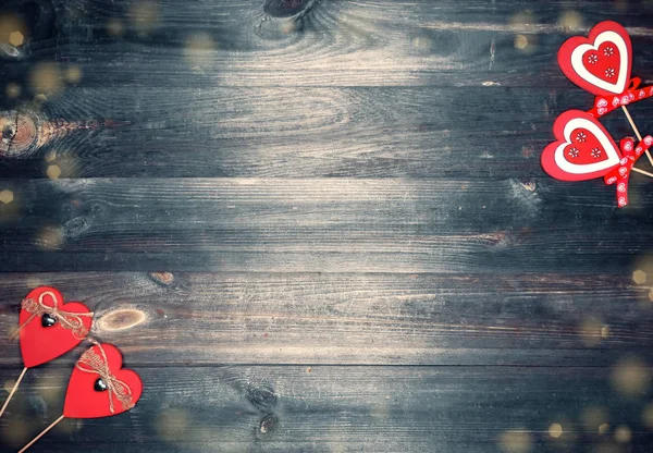 Decoração de corações de amor presente de dia dos namorados — Fotografia de Stock