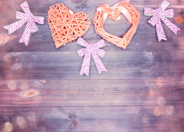 Aşk sevgililer günü hediyesi için kalpler dekor — Stok fotoğraf