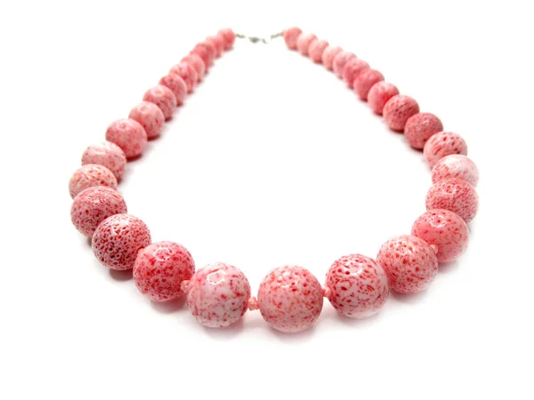 Fashion beads necklace jewelry with semigem crystals coral — Stock Photo, Image