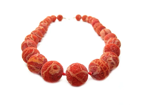 Fashion beads necklace jewelry with semigem crystals coral — 스톡 사진