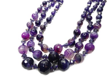 Moda boncukları kolye kolyesi yarı değerli kristaller ametist