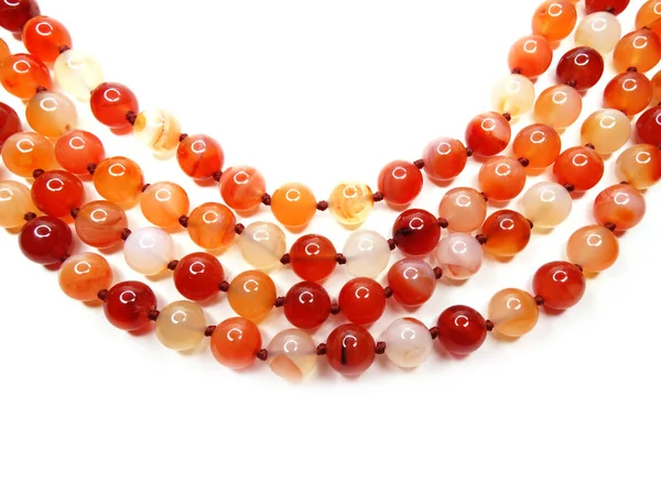 Fashion beads necklace jewelry with semigem crystals carnelian — Stock Photo, Image