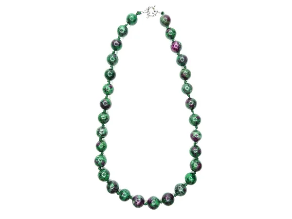 Joyería collar de perlas de moda con cristales de semigem zoisita —  Fotos de Stock