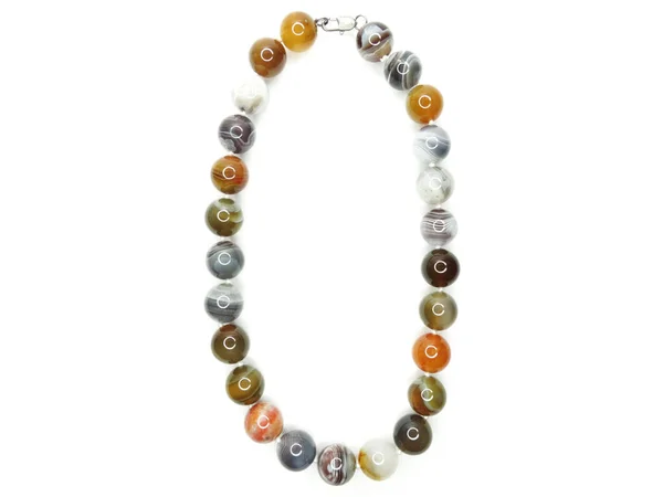 Fashion beads necklace jewelry with semigem crystals agate — Stock Photo, Image