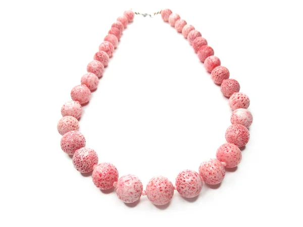 Gioielli collana di perline di moda con cristalli semigem corallo — Foto Stock