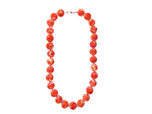 Mode Perlen Halskette Schmuck mit Halbedelsteinen Koralle — Stockfoto