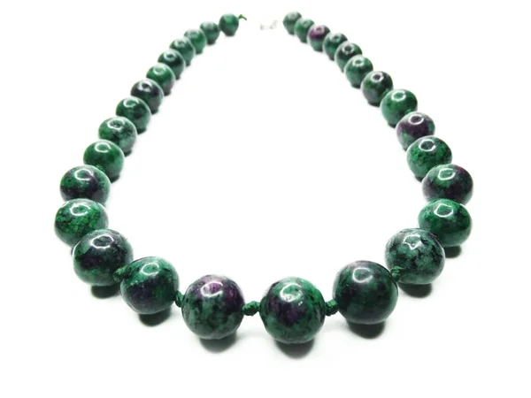 Mode pärlor halsband smycken med halvpärla kristaller zoisit — Stockfoto