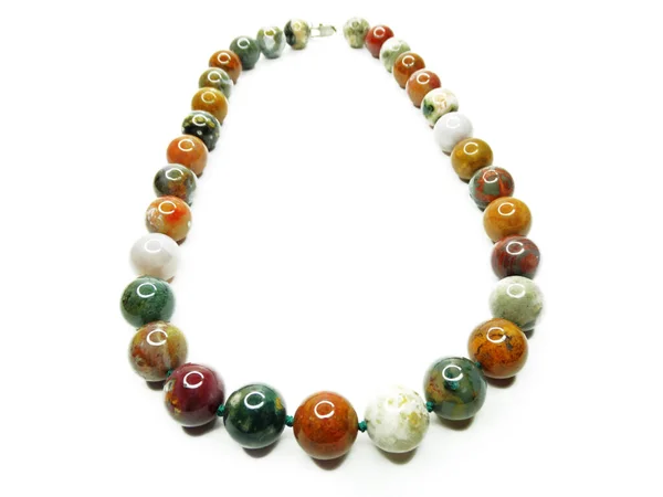 Fashion beads necklace jewelry with semigem crystals jasper — Stock Photo, Image