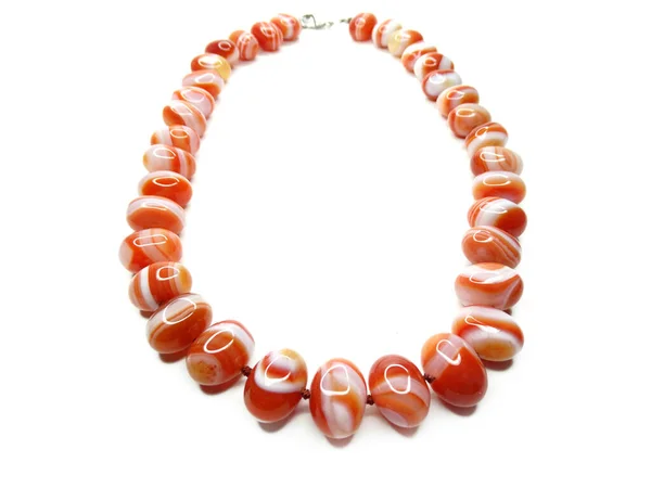 Fashion beads necklace jewelry with semigem crystals carnelian — 스톡 사진