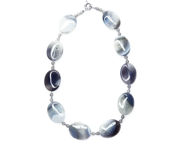 Módní korálky náhrdelník šperky s krystaly semigem achát — Stock fotografie