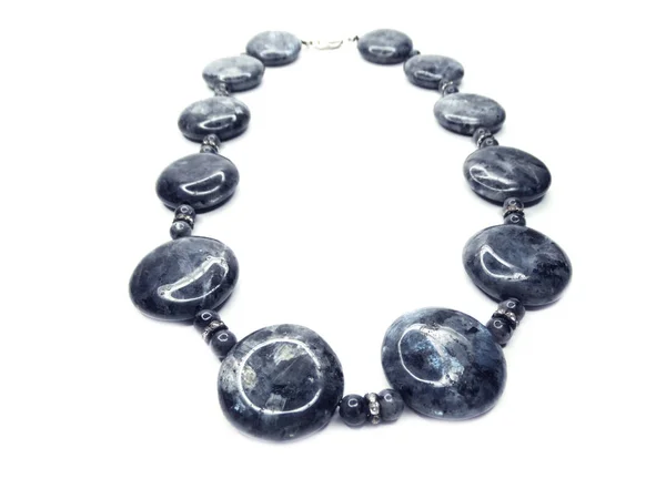 Perles de mode collier bijoux avec des cristaux semi-finis labradorite — Photo