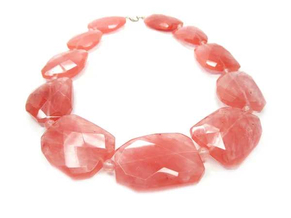 Fashion beads necklace jewelry with semigem crystals quartz — 스톡 사진