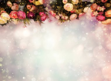 bahar arkaplanı çiçek açan şakayıklar ve soyut bokeh