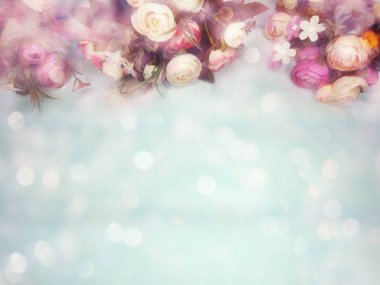 çiçekli şakayık ve yaprakların bahar arkaplanı 