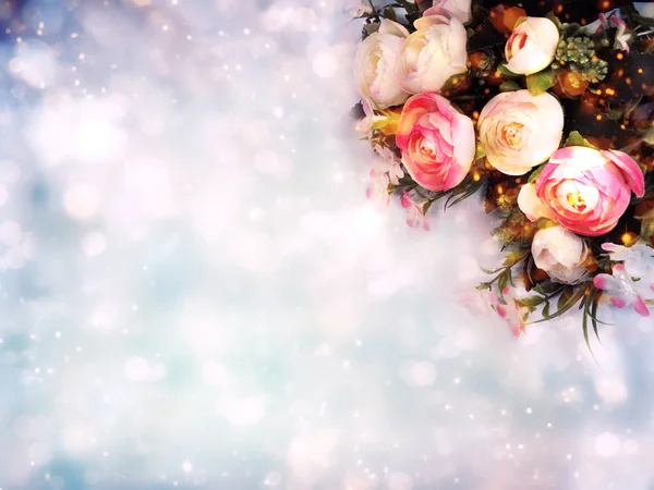 春の背景開花牡丹と抽象的なボケ — ストック写真
