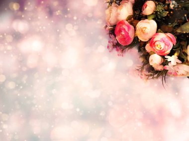 çiçekli şakayık ve yaprakların bahar arkaplanı 