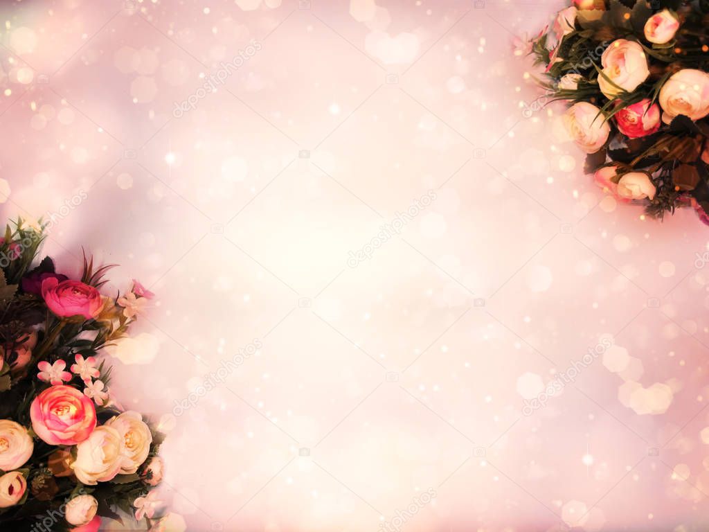 spring background flowering peonies and abstract bokeh