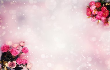 bahar çiçekli şakayıklar ve parlak bokeh