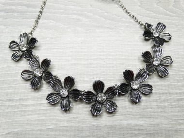 jewelry fashion beads necklace background with gem crystals