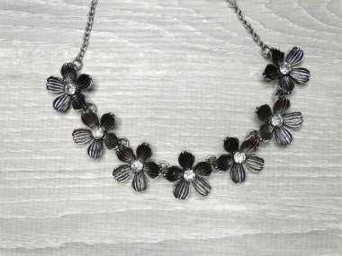 jewelry fashion beads necklace background with gem crystals