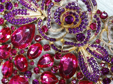jewelry fashion beads necklace background with colorful crystals