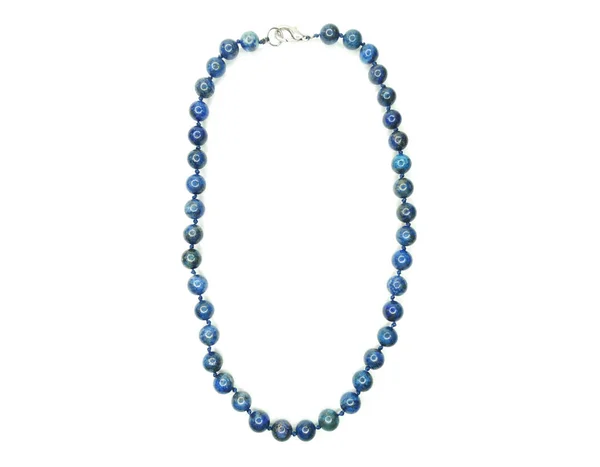 Bijoux Perles Mode Collier Avec Des Pierres Naturelles Cristaux Lazurite — Photo