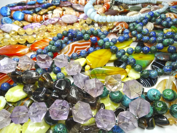 Bijoux Fond Collier Perles Mode Avec Des Cristaux Lumineux — Photo