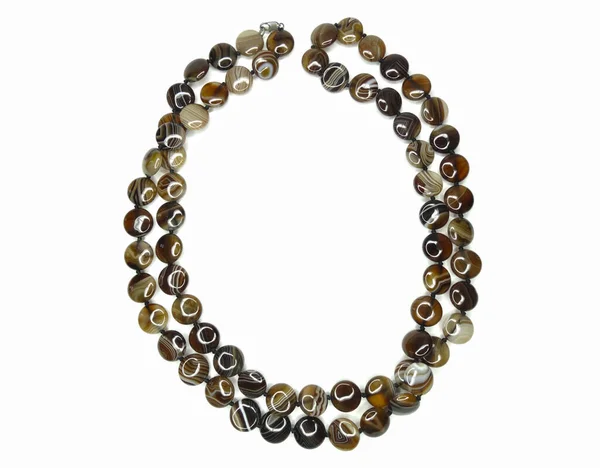 Biżuteria Moda Koraliki Naszyjnik Kamieni Naturalnych Kryształy Agate Izolowane — Zdjęcie stockowe