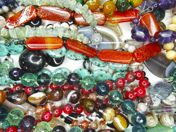 Bijoux Fond Collier Perles Mode Avec Des Cristaux Lumineux — Photo