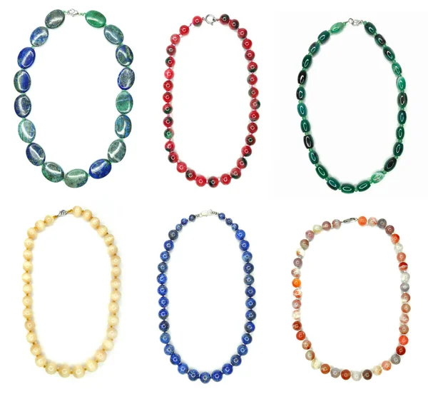 Schmuck Hintergrund Mode Perlen Halskette Mit Hellen Kristallen — Stockfoto