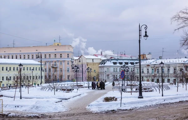 Москва Російська Федерація Перегляд Khitrovka Універмагом Зимовий Період Урожай Різнокольорові — стокове фото