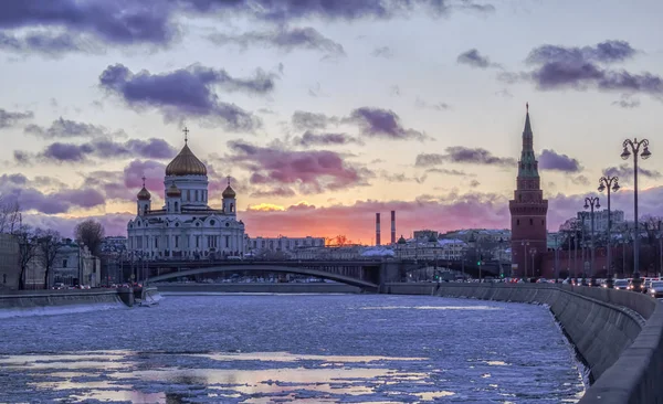 Blick Auf Die Kathedrale Von Christus Dem Erlöser Borowitskaja Kremlin — Stockfoto