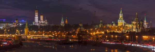 Panoramiczny Widok Unesco Światowego Dziedzictwa Unesco Kremla Zmierzchu Dzwonnica Iwana — Zdjęcie stockowe