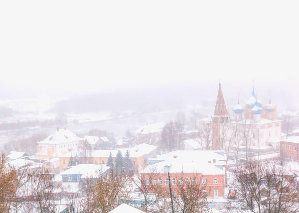 Winter Ansicht Der Alten Russischen Stadt Gorokhovets Vom Nikolina Berg — Stockfoto