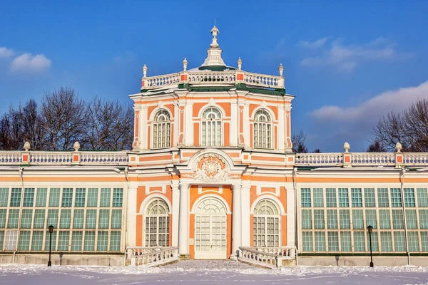 Moskva Ryssland Januari 2018 Herrgården Kuskovo Fasaden Den Stora Sten — Stockfoto