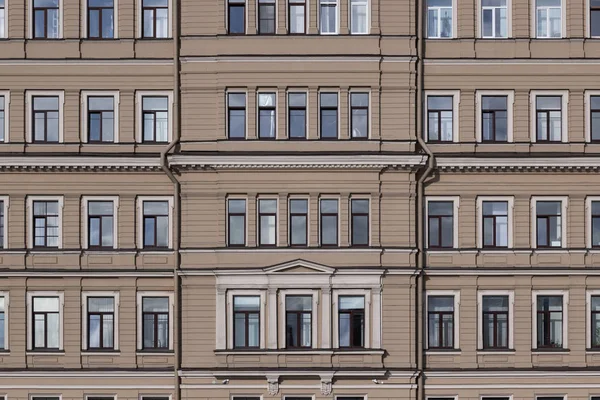 Vintage Architektury Klasycznej Fasady Widok Przodu Bliska — Zdjęcie stockowe