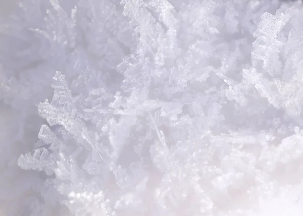 Природные Снежинки Снежинки Кристаллы Льда Рима Белого Цвета Рождественский Фон — стоковое фото