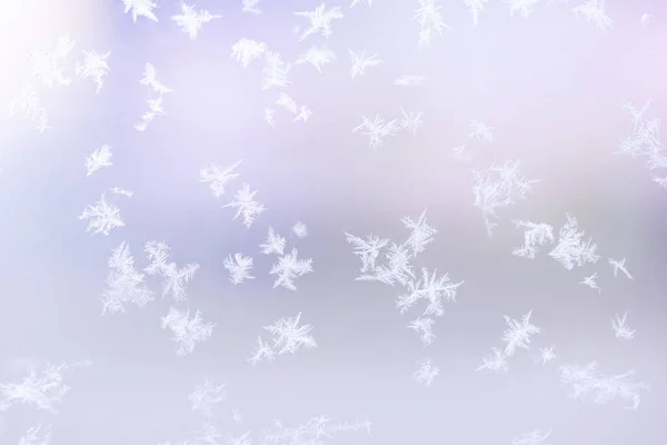Сніжинки Сніговий Лід Морозний Світлий Природний Різдвяний Фон Крупним Планом — стокове фото