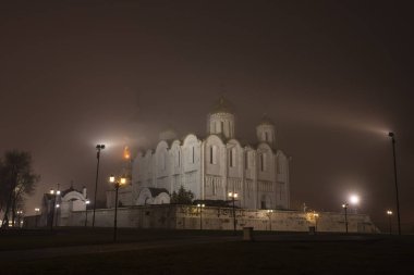 Vladimir, Rusya - 24 Aralık 2019: 12. yüzyıl Sis Katedrali