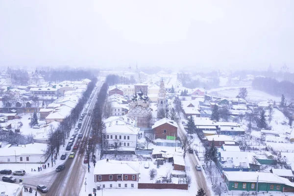 Goldener Ring Russlands Blick Auf Susdal Von Oben Bei Winterschnee — Stockfoto