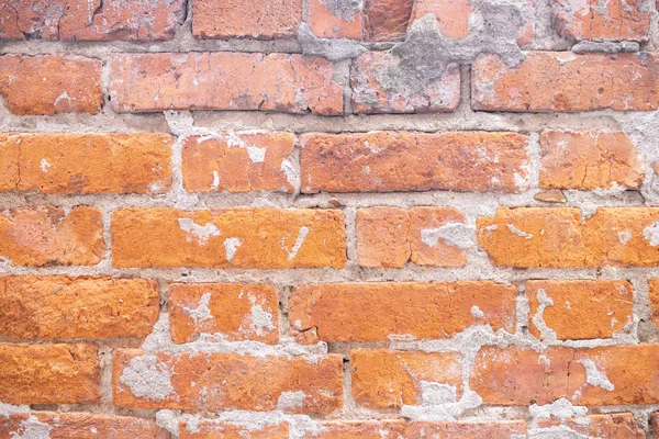 Stare Czerwone Cegły Ściana Bliska Widok Przodu — Zdjęcie stockowe