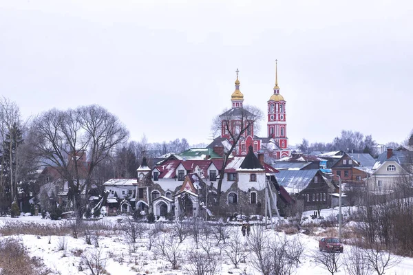 Зимний Сельский Пейзаж Суздаль Россия — стоковое фото